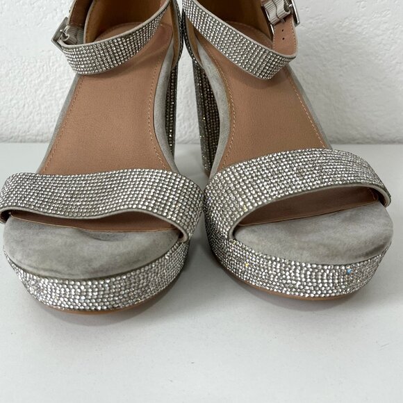 Torrid Silver Rhinestone Platform Heels - Size 8WW - Picture 6 of 11